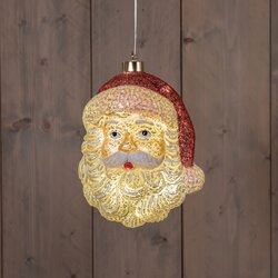 Anna's Collection KERSTMAN GLAS LED OP BATTERIJ 11X14.5X18.5CM