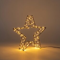 Anna's Collection kerstster 3d 200 led lampjes h26cm x 6cm classic warm op batterijen - afbeelding 2