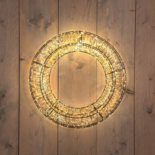 Anna's Collection KRANS METAAL 1400LED FLASH IP44 TRAFO MET TIMER EN DIMMER 48X10CM WARM WIT/CLASSIC