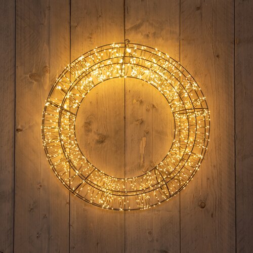 Anna's Collection KRANS METAAL 1800LED FLASH IP44 TRAFO MET TIMER EN DIMMER 58X12CM CLASSIC WARM