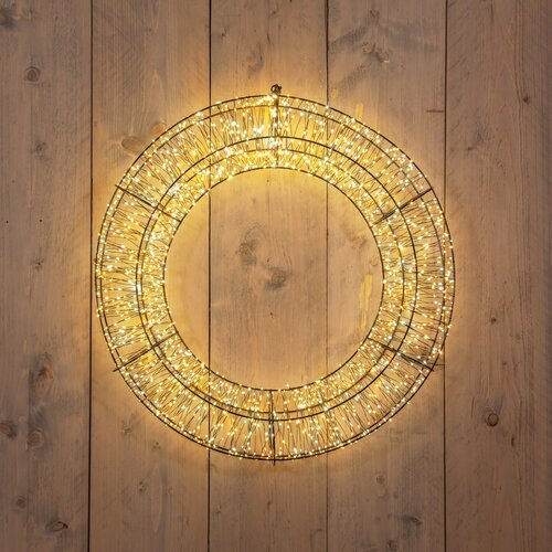 Anna's Collection KRANS METAAL 1800LED FLASH IP44 TRAFO MET TIMER EN DIMMER 58X12CM WARM WIT/CLASSIC