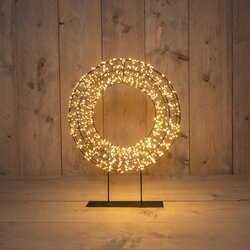 Anna's Collection KRANS OP VOET METAAL 1200LED FLASH IP44 TRAFO MET TIMER EN DIMMER 36X8CM CLASSIC W