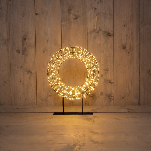 Anna's Collection KRANS OP VOET METAAL 800LED FLASH IP44 TRAFO MET TIMER EN DIMMER 28X6CM CLASSIC WA