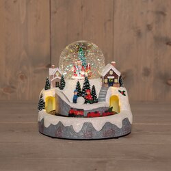 Anna's Collection LANDSCHAP MET TREIN KERSTMAN IN GLITTERWATERBAL  OP 3AA BATTERIJ MET DC AANSLUITIN