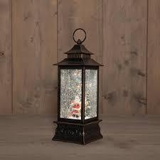 Anna's Collection Lantaarn Kerstman In Glitterwater Led Op 3Aa Batterij Met Dc Aansluiting 29X10.5Cm