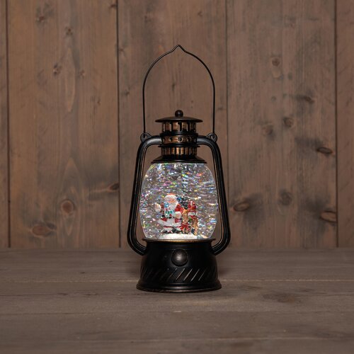 Anna's Collection LANTAARN KERSTMAN IN GLITTERWATER OP 3AA BATTERIJ MET DC AANSLUITING 20.5X12CM WAR