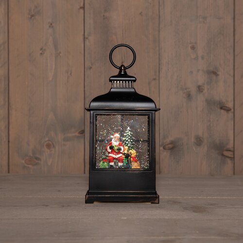 Anna's Collection LANTAARN KERSTMAN IN GLITTERWATER OP 3AA BATTERIJ MET DC AANSLUITING 27X12.5CM WAR