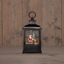 Anna's Collection LANTAARN KERSTMAN IN GLITTERWATER OP 3AA BATTERIJ MET DC AANSLUITING 27X12.5CM WAR