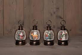 Anna's Collection Lantaarn Met Glitterwater 2Xaaa Batterij 13X8Cm 4 Assorti In Display Warm Wit