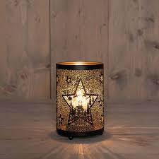 Anna's Collection Lantaarn Met Ster Op Batterij Met Timer Ip20 D10.5H16Cm Zwart/Goud