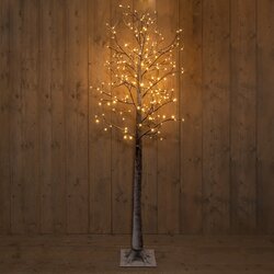 Anna's Collection LED BERKENBOOM BRUIN 204L/200CM CLASSIC WARM - INCL. 4X GRONDPEN - 5M AANLOOPSNOER