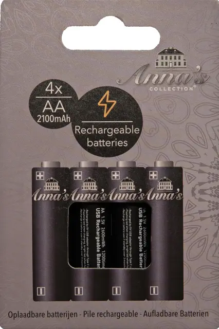 Anna's Collection oplaadbare batterij AA 4st - afbeelding 1