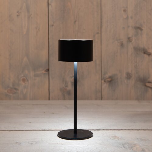 Anna's Collection Oplaadbare Tafellamp Cylinder Warm Wit Dimbaar Inclusief Usb Kabel 22X8Cm Zwart