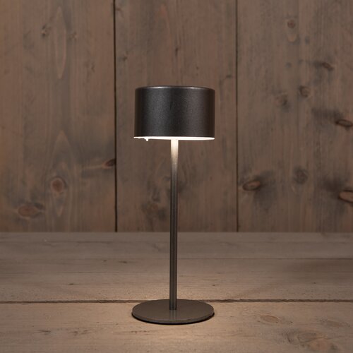 Anna's Collection Oplaadbare Tafellamp Cylinder Warm Wit Dimbaar Inclusief Usb Kabel 22X8Cm Anthraci
