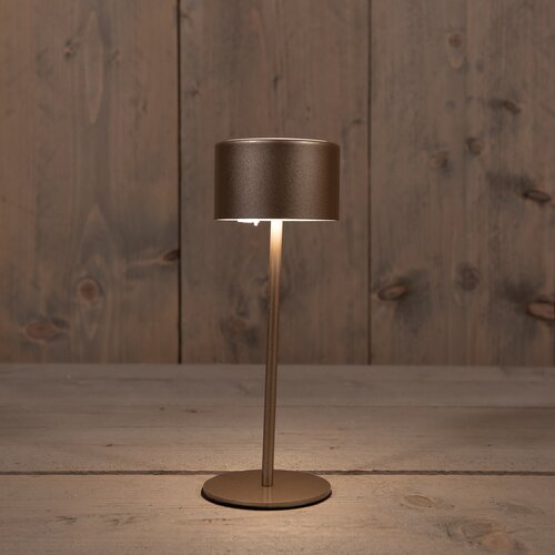 Anna's Collection Oplaadbare Tafellamp Cylinder Warm Wit Dimbaar Inclusief Usb Kabel 22X8Cm Brons