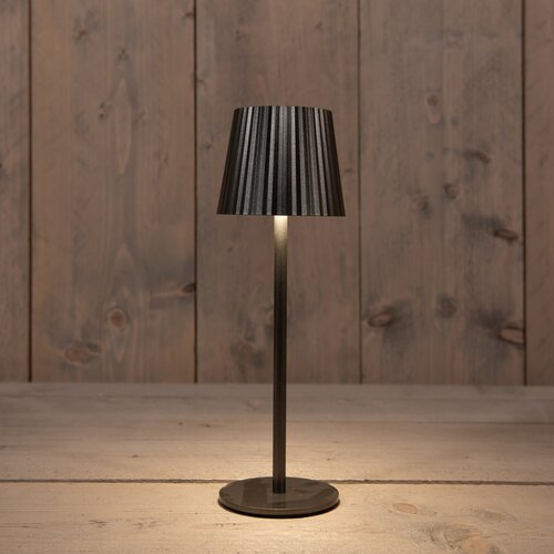 Anna's Collection Oplaadbare Tafellamp Ribbel Warm Wit Dimbaar 1200Mah Inclusief Usb Kabel 27.5X9Cm