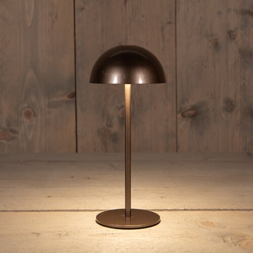 Anna's Collection Oplaadbare Tafellamp Rond Warm Wit Dimbaar Inclusief Usb Kabel 22X9.5Cm Brons