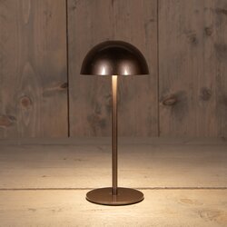 Anna's Collection Oplaadbare Tafellamp Rond Warm Wit Dimbaar Inclusief Usb Kabel 22X9.5Cm Brons