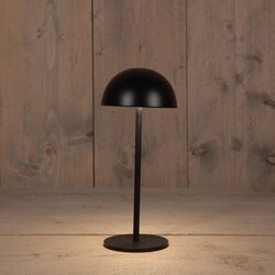 Anna's Collection Oplaadbare Tafellamp Rond Warm Wit Dimbaar Inclusief Usb Kabel 22X9.5Cm Zwart