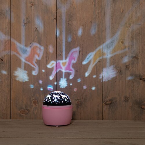 Anna's Collection Projector Carousel Op 3Xaa Batterij Met Dc Aansluiting 13X11.5Cm Lichtroze - afbeelding 1
