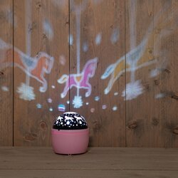 Anna's Collection Projector Carousel Op 3Xaa Batterij Met Dc Aansluiting 13X11.5Cm Lichtroze - afbeelding 1