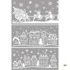 Anna's Collection Raamsticker Kersthuisjes En Kerstman 3 Assorti 49X23Cm Wit