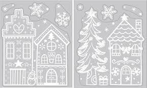 Anna's Collection Raamsticker Wit 28,5X34,5Cm Huisjes/ Kerstboom 2 Asst.