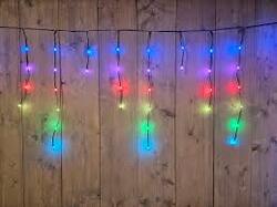 Anna's Collection Rgb Ijspegel 132Led 500X60Cm / Afstandsbediening / 5 Mtr Aanloopsnoer Zwart