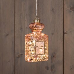 Anna's Collection ROZE PARFUMFLES GLAS LED OP BATTERIJ 8.5X5X16CM