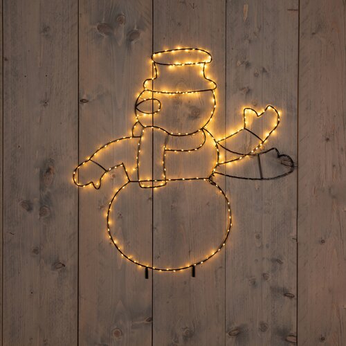 Anna's Collection SNEEUWMAN ZWAAIEND 250LED IP44 TRAFO MET TIMER H60X50CM CLASSIC WARM
