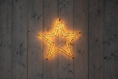 Anna's Collection STER 3D METAAL 1200LED FLASH IP44 TRAFO MET TIMER EN DIMMER 56CM CLASSIC WARM