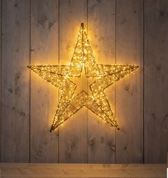 Anna's Collection Ster 3D Metaal 1440Led Flash Ip44 Trafo Met Timer En Dimmer 76Cm Classic Warm
