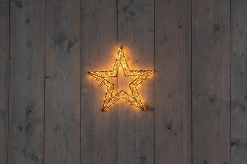 Anna's Collection Ster 3D Metaal 800Led Flash Ip44 Trafo Met Timer En Dimmer 36Cm Classic Warm_x000D