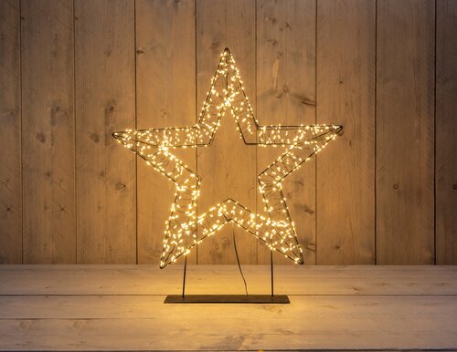 Anna's Collection STER 3D OP VOET METAAL 1200LED FLASH IP44 TRAFO MET TIMER EN DIMMER 56X5CM CLASSIC