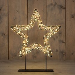 Anna's Collection STER 3D OP VOET METAAL 800LED FLASH IP44 TRAFO MET TIMER EN DIMMER 36X3CM WARM WIT