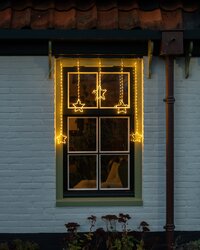 Anna's Collection STER-GORDIJN  DRAAD TRANSPARANT 186L/90X80CM LED CLASSIC WARM 5 STRENGEN/STERREN - - afbeelding 3
