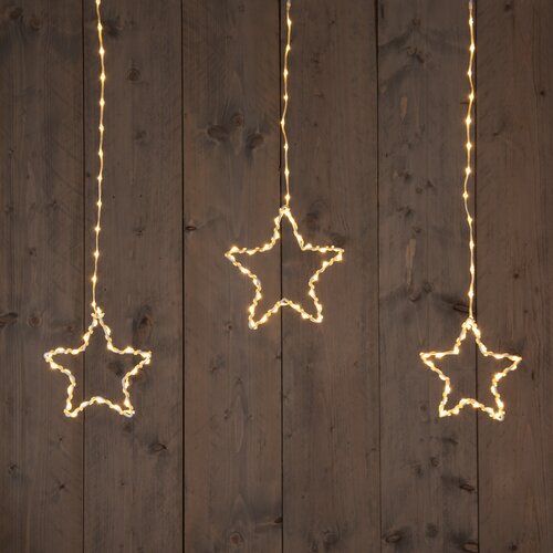 Anna's Collection STER-GORDIJN  DRAAD TRANSPARANT 186L/90X80CM LED CLASSIC WARM 5 STRENGEN/STERREN - - afbeelding 1