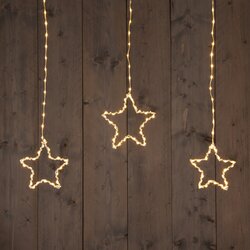 Anna's Collection STER-GORDIJN  DRAAD TRANSPARANT 186L/90X80CM LED CLASSIC WARM 5 STRENGEN/STERREN - - afbeelding 1