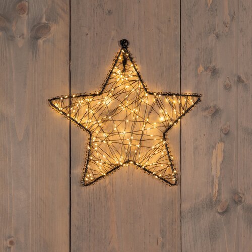 Anna's Collection Ster Metaal 200Led Flash Ip44 Trafo Met Timer En Dimmer 26Cm Classic Warm