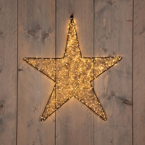 Anna's Collection Ster Metaal 500Led Flash Ip44 Trafo Met Timer En Dimmer 56Cm Classic Warm