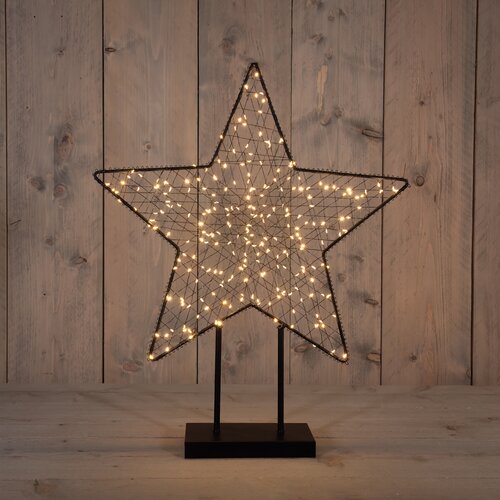 Anna's Collection STER OP VOET METAAL 260LED IP20  3XAA BATTERIJ 6/18U TIMER 50X61,5CM CLASSIC WARM