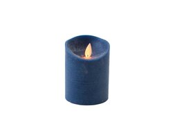 Anna's Collection B.O.T. Kaars Antiek Blauw Wax Rustiek Bewegende Vlam 7,5X10Cm 3Xaaa/Timer - afbeelding 2