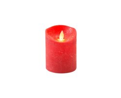 Anna's Collection B.O.T. Kaars Rood Wax Rustiek Bewegende Vlam 7,5X10Cm 3Xaaa/Timer - afbeelding 2