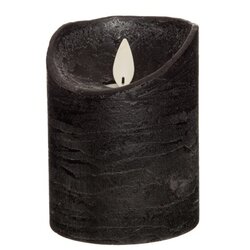 Anna's Collection B.O.T. Kaars Zwart Wax Rustiek Bewegende Vlam 7,5X10Cm 3Xaaa/Timer - afbeelding 2