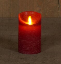 Anna's Collection B.O.T. Kaars Bordeaux Wax Rustiek Bewegende Vlam 7,5X12,5Cm 3Xaaa/Timer
