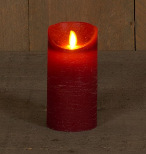 Anna's Collection B.O.T. Kaars Bordeaux Wax Rustiek Bewegende Vlam 7,5X15Cm 3Xaaa/Timer