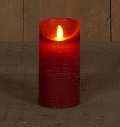 Anna's Collection B.O.T. Kaars Bordeaux Wax Rustiek Bewegende Vlam 7,5X15Cm 3Xaaa/Timer