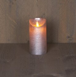 Anna's Collection B.O.T. Kaars Zilver Wax Rustiek Bewegende Vlam 7,5X15Cm 3Xaaa/Timer - afbeelding 2