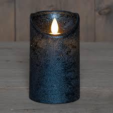 Anna's Collection Stompkaars Rustiek Wax Bewegende Vlam Op 3Xaaa Batterij Met Timer 12.5X7.5Cm Metal