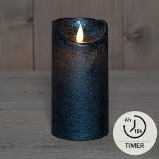 Anna's Collection Stompkaars Rustiek Wax Bewegende Vlam Op 3Xaaa Batterij Met Timer 15X7.5Cm Metalli